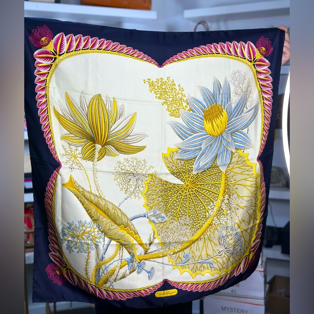 Ferragamo Silk Flower Scarf